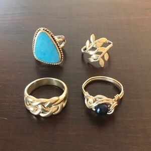 925 Silver Rings- Lot of 4! EUC